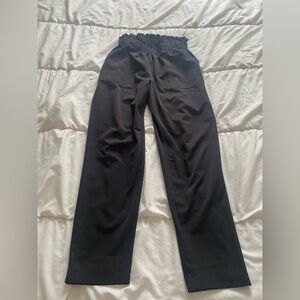 Streetwear Society Black Wide-Leg Paperbag Waist Pants